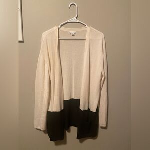 J. Jill super soft black and white colorblock cardigan wool blend size L